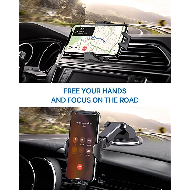 Car Phone MountStrong Suction Quick ReleaseSuper Stable Dashboard Air Vent Windshield HandsFree Phone Car Holder Compatible with iPhone 12 11 SE XR XS Max X 8 Galaxy Note20 S20 and More