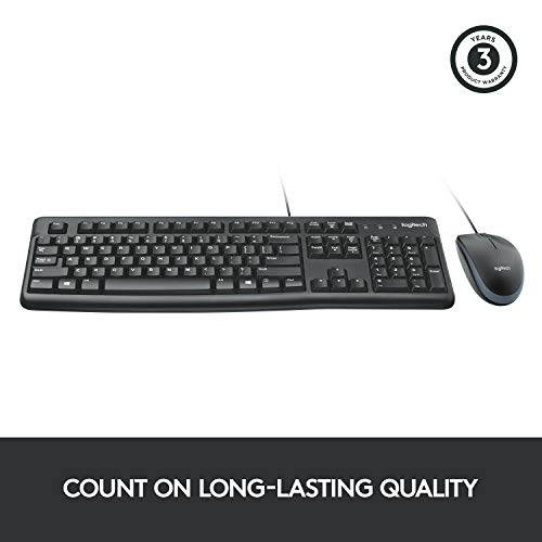 Logitech Desktop MK120 Durable, Comfortable, USB Mouse and keyboard Combo
