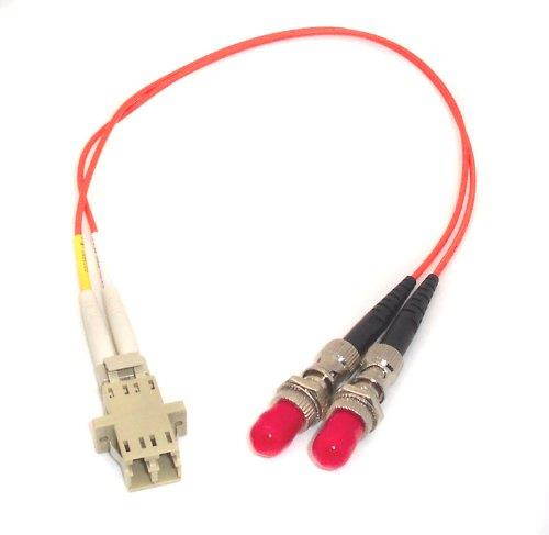 1ft Fiber Optic Adapter Cable LC (Female) to ST (Female) Multimode 50/125 Duplex