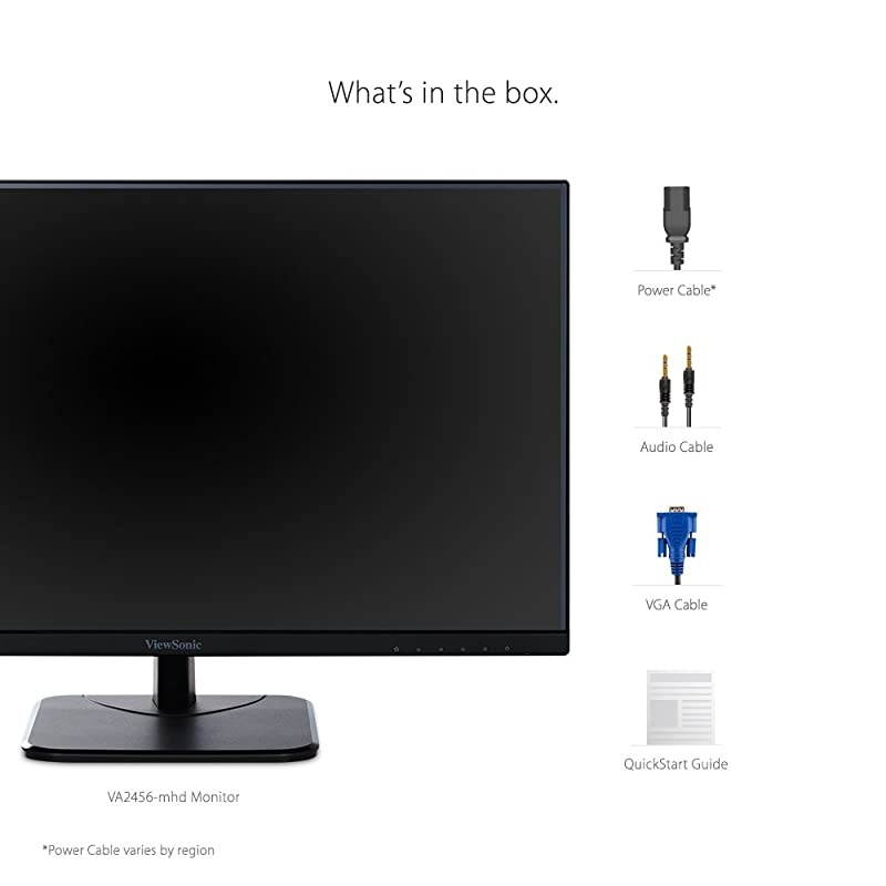 VA2456-MHD 24 Inch Frameless IPS 1080p Monitor with HDMI DisplayPort and VGA Inputs for Home and Office