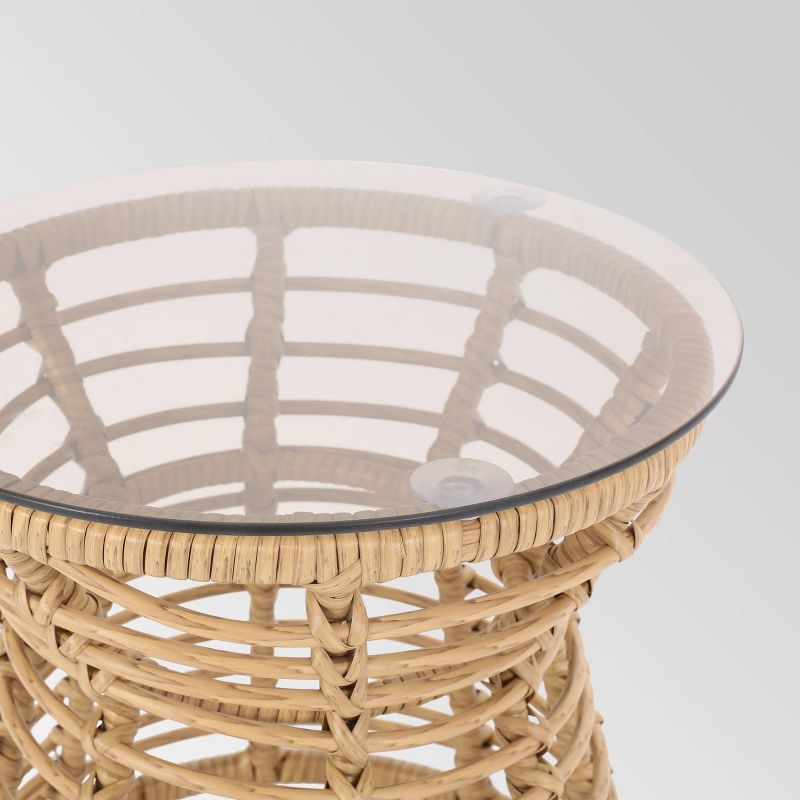 Aluminum Square Patio Side Table - Brown - Crestlive Products