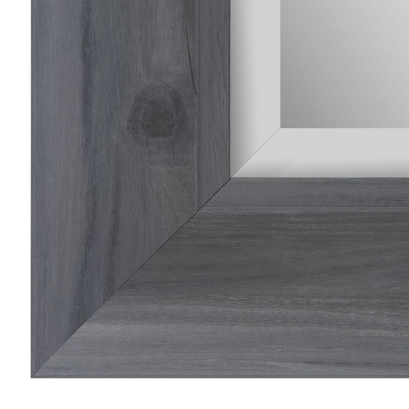 16"x20" Scoop Framed Beveled Wall Accent Mirror Gray - Gallery Solutions