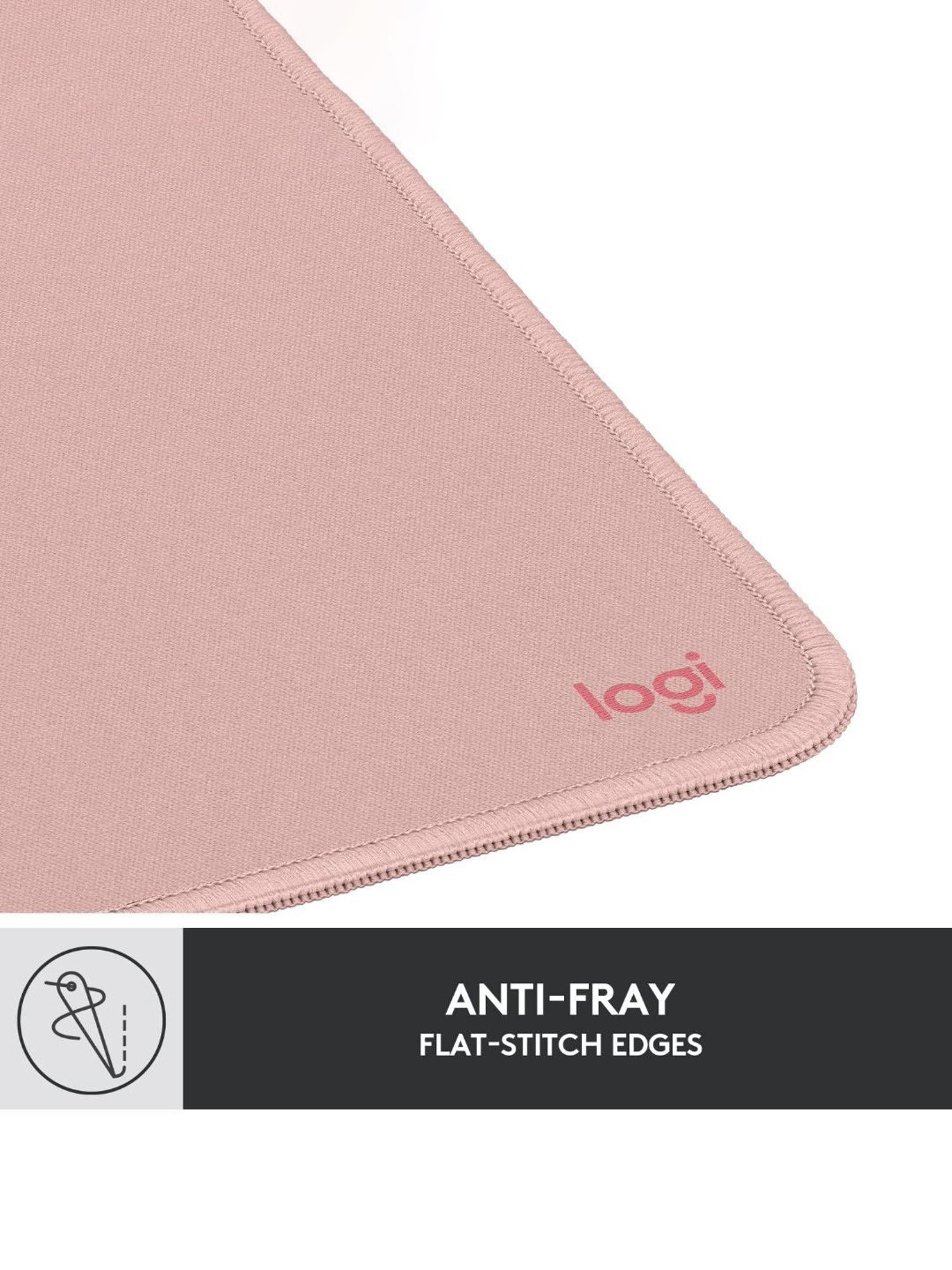 Logitech Mouse Pad - Studio Series, Computer Mouse Mat with Anti-Slip Rubber Base (Dark Rose)