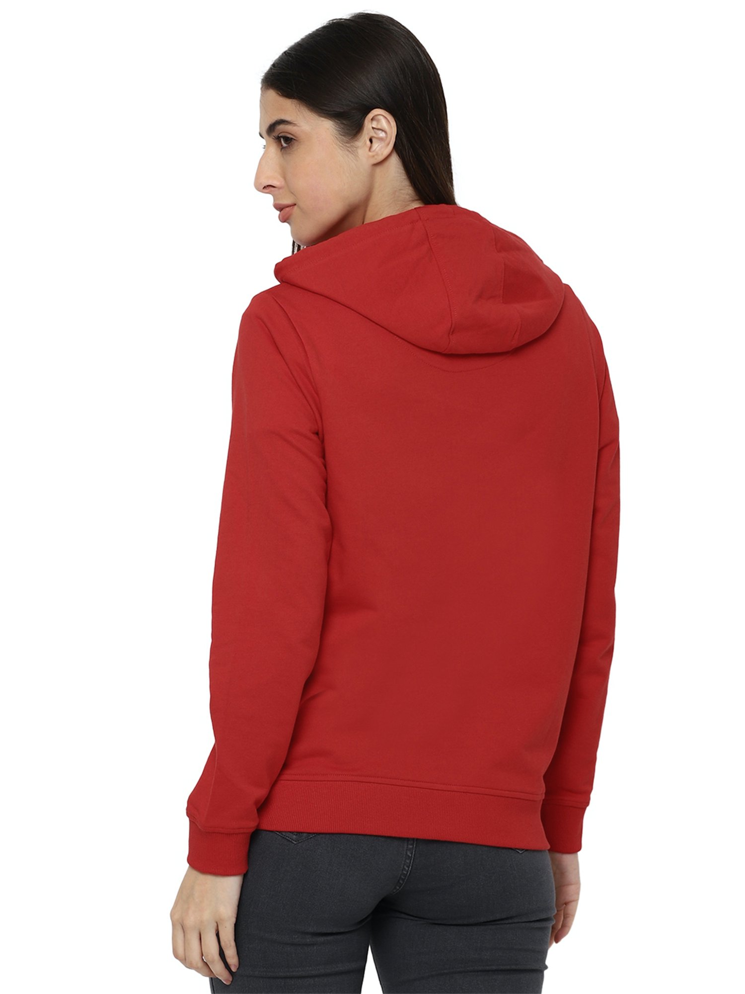 Allen Solly Red Hooded Sweatshirt