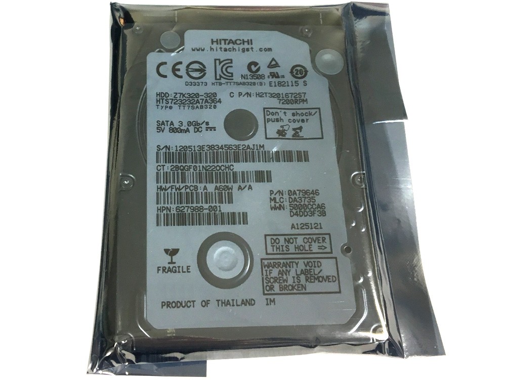 Hitachi Travelstar Z7K320 HTS723232A7A364 320GB 7200 RPM 16MB Cache SATA 3.0Gb/s 2.5" Internal Notebook Hard Drive - w/1 Year Warranty