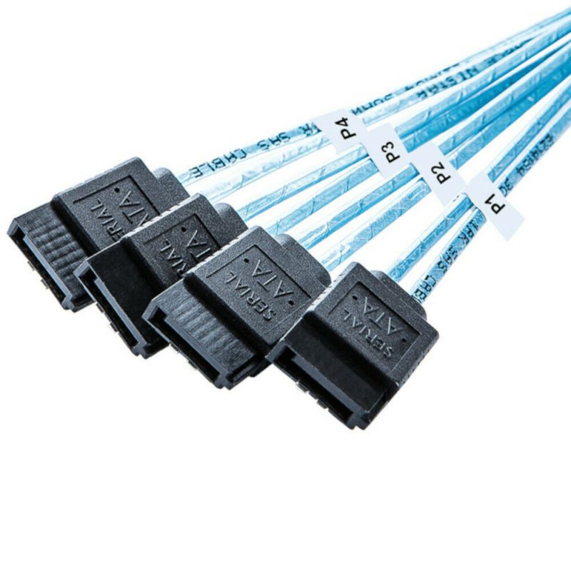 2x Mini SAS to 4-SATA SFF-8087 Multi-Lane Forward Breakout Internal Cable 50CM