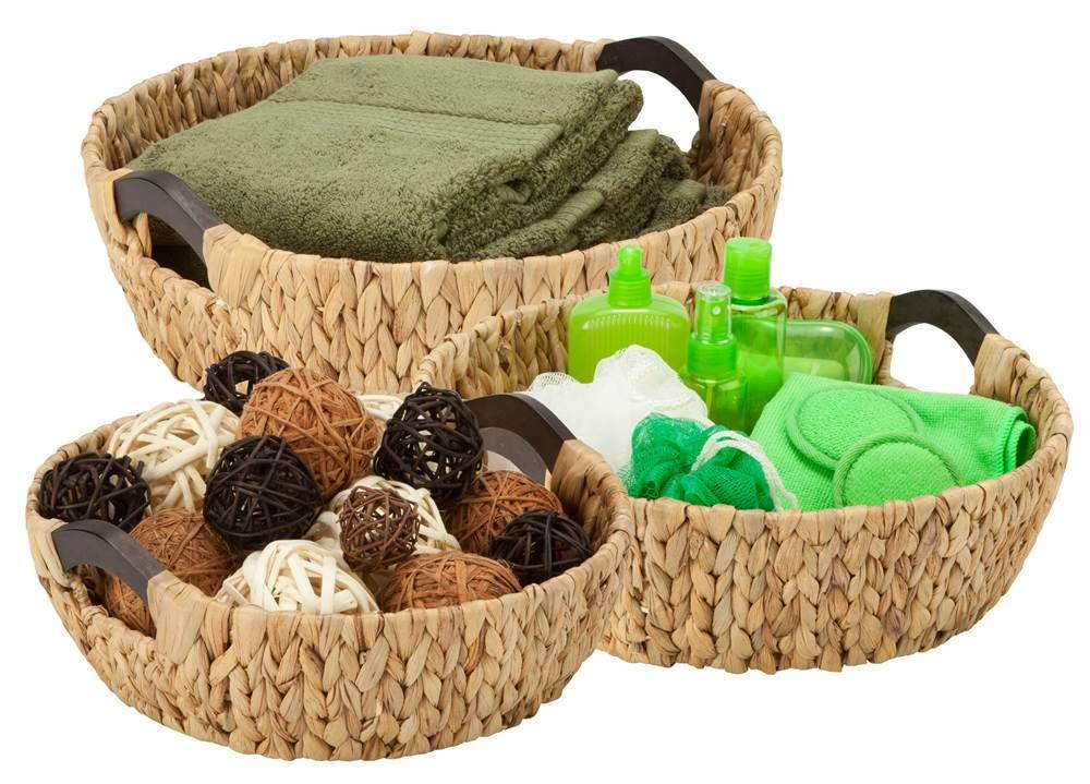 Honey Can Do 3Pc Round Natural Baskets