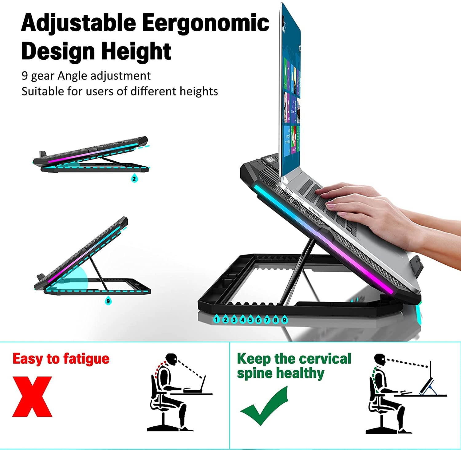 Computer Cooler USB Cooling Fan Laptop Notebook Cinema Cooler USB External Heat Sink Computer Bracket High Speed Mute Cool Pad (Color : NO.3)