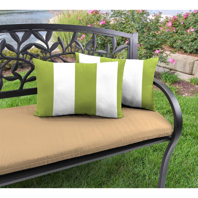 Outdoor Throw Pillow Set Jordan Manufacturing Cabana Green White