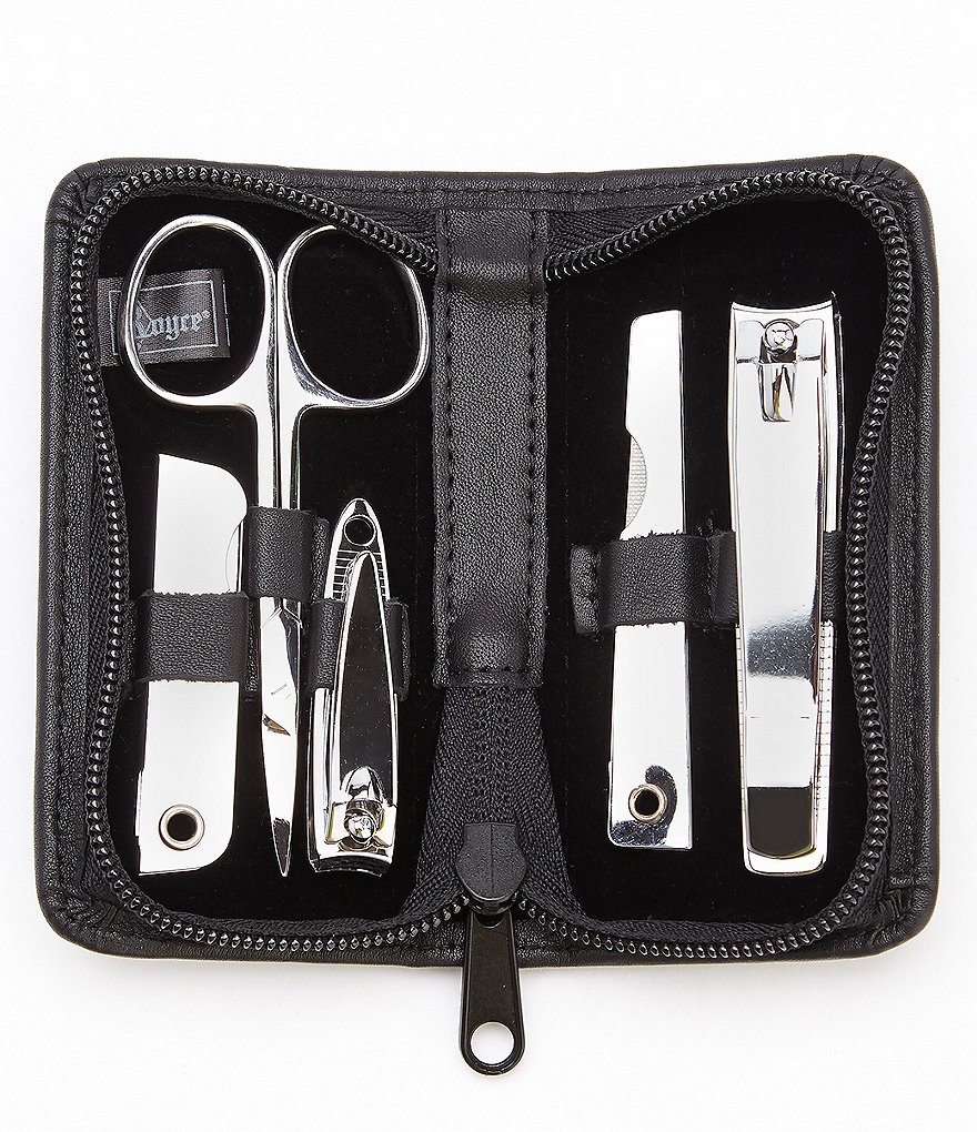 ROYCE New York Leather Deluxe Chrome Plated Mini-Manicure Kit