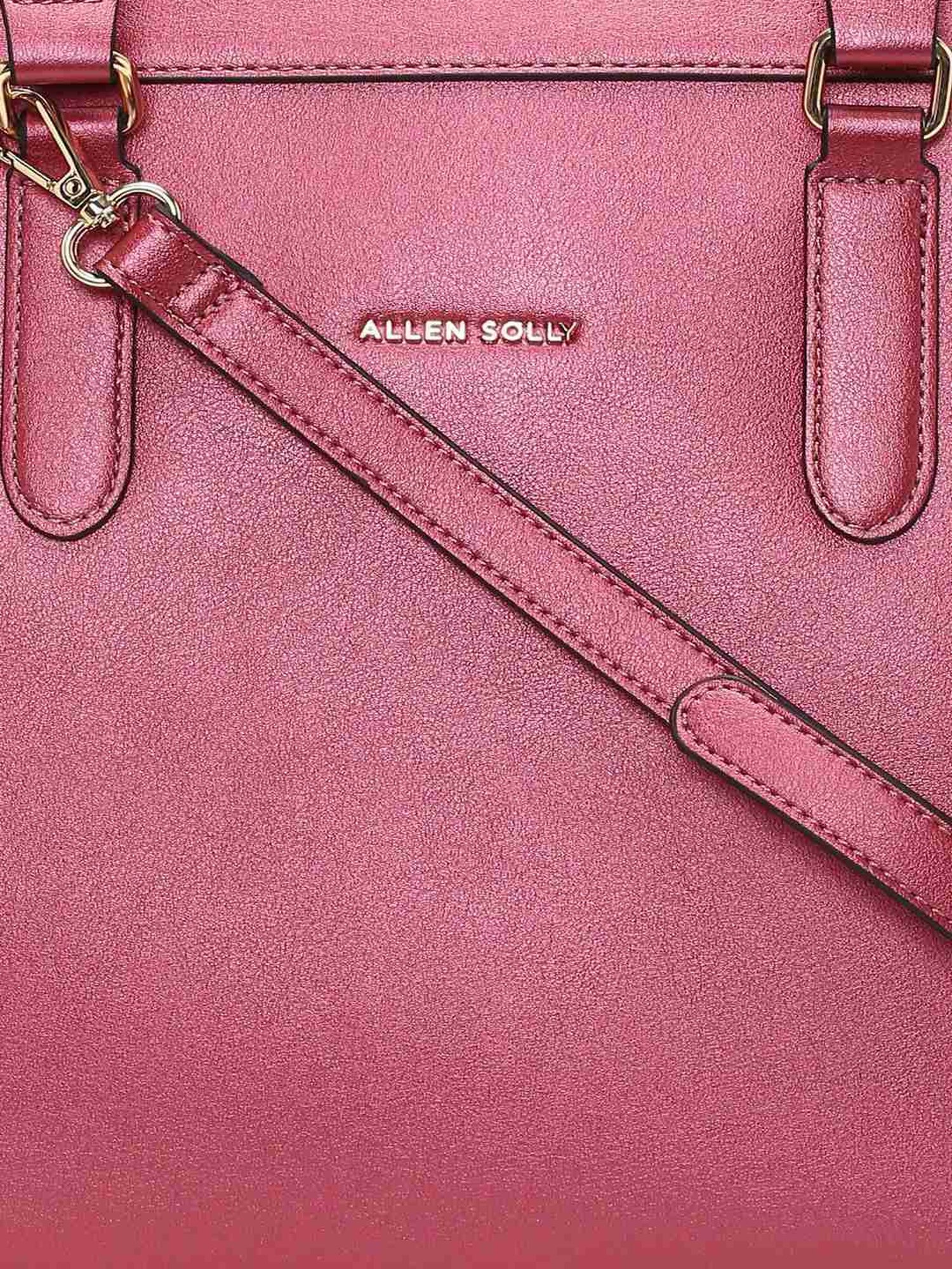 Allen Solly Pink Solid Medium Handbag