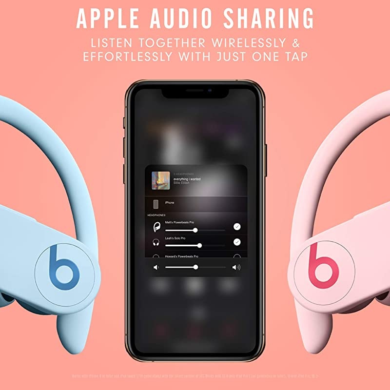 Power Pro Wireless Earbuds - Apple H1 Headphone Chip, Class 1 Bluetooth Headphones, 9 Hours of Listening Time, Sweat Resistant, Built-in Microphone - Glacier Blue