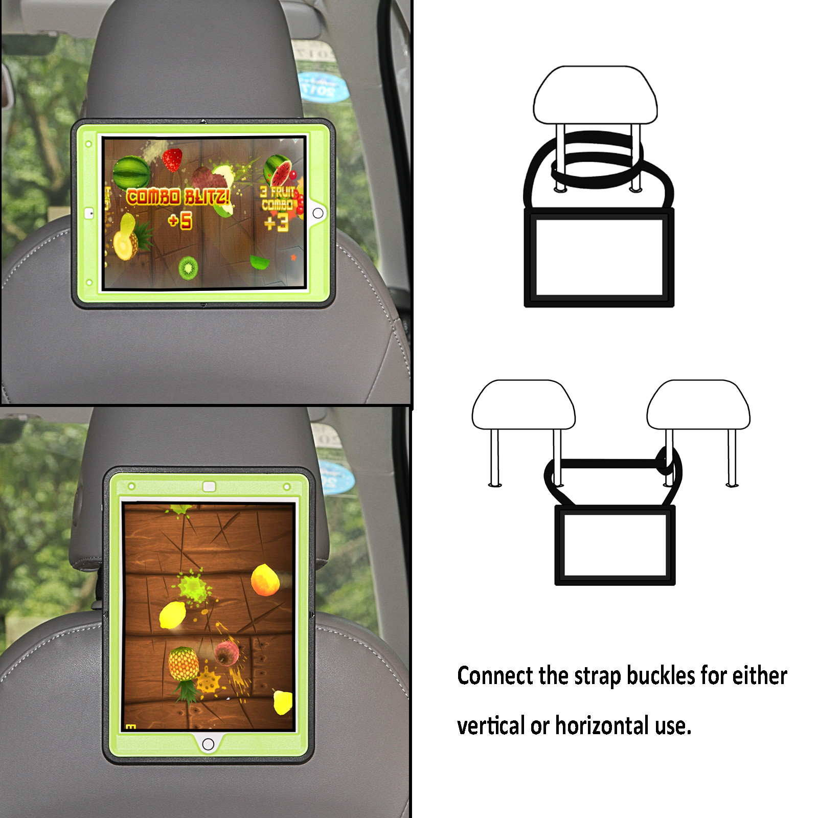 Cellular360 Apple iPad 9.7 2017 2018, iPad 5th Gen., iPad 6th Gen. Shockproof Case with 360 Degrees Rotatable Kickstand, Adjustable Handle and Shoulder Strap