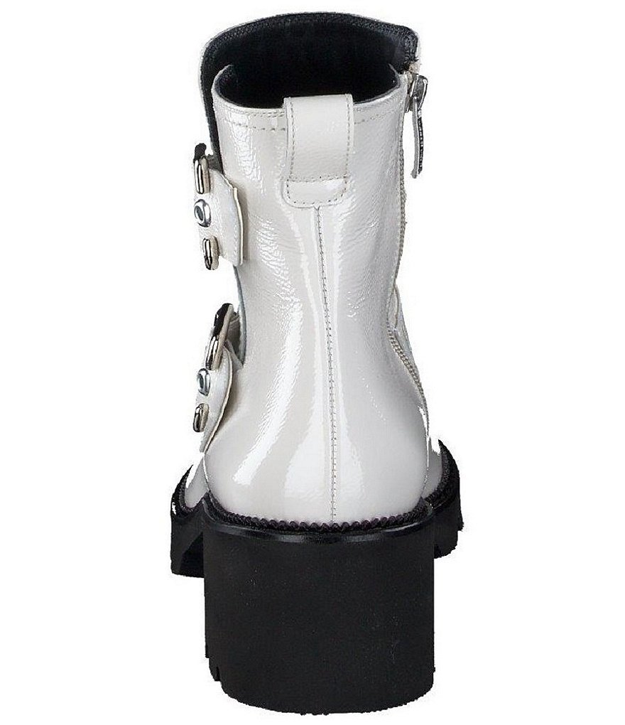 Paul Green Jake Crinkle Patent Lugged Leather Booties