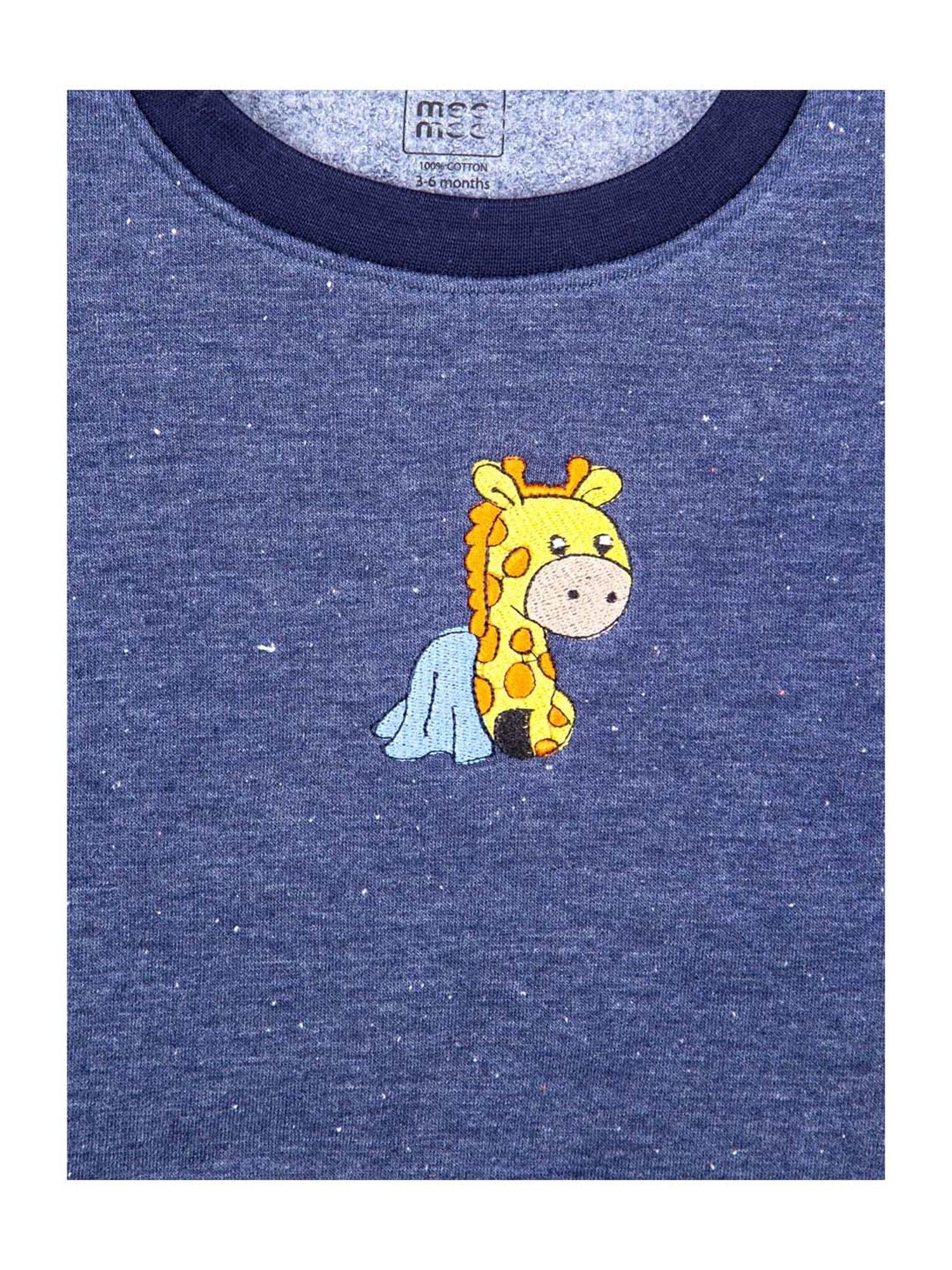 Mee Mee Kids Blue Embroidered T-Shirt