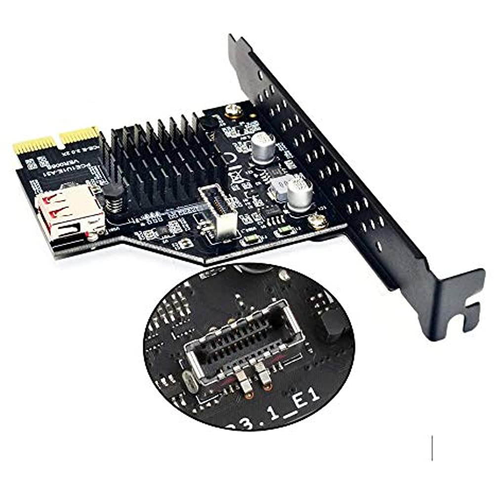 axGear PCIe to USB 3.1 Type E Front Panel Socket Adapter Card Express for Motherboard