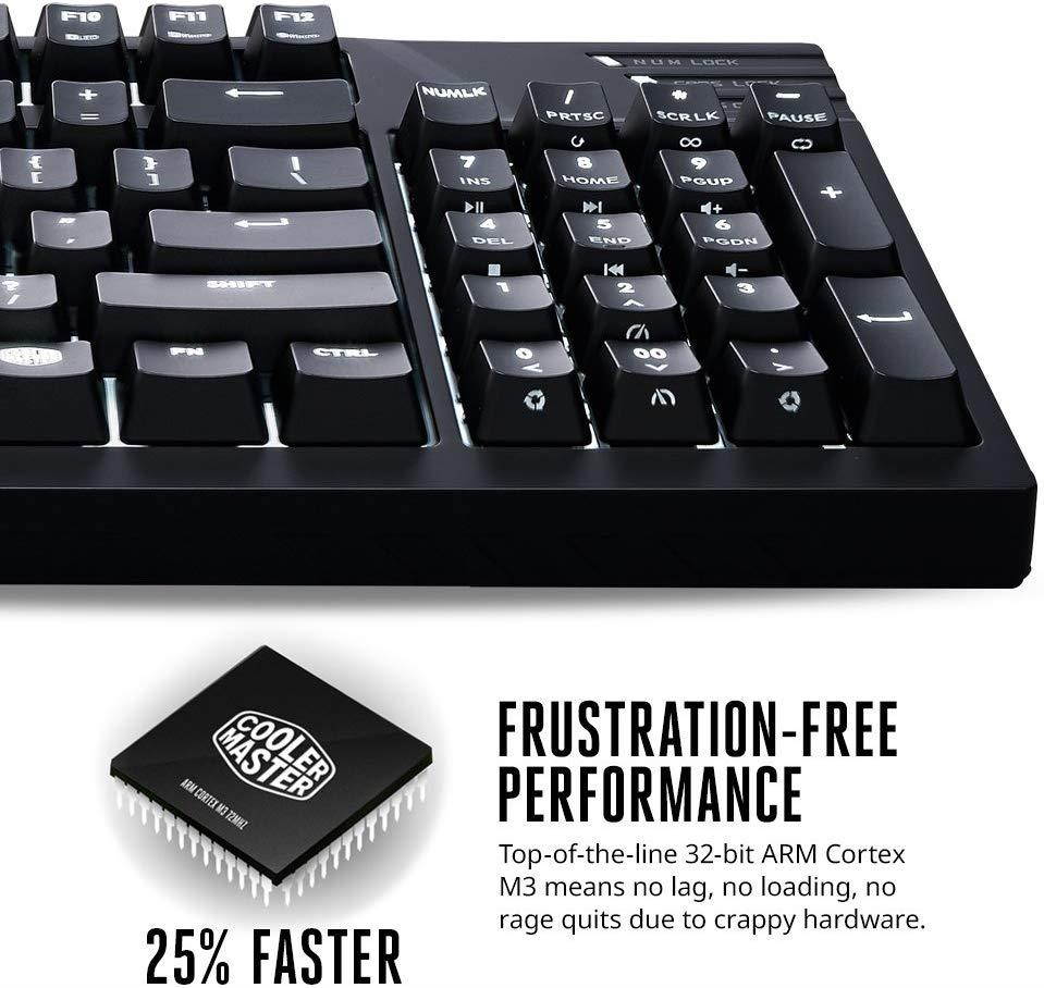 Cooler Master MasterKeys Pro M White LED Mechanical Gaming Keyboard, Cherry MX Blue, TenKey (Medium)