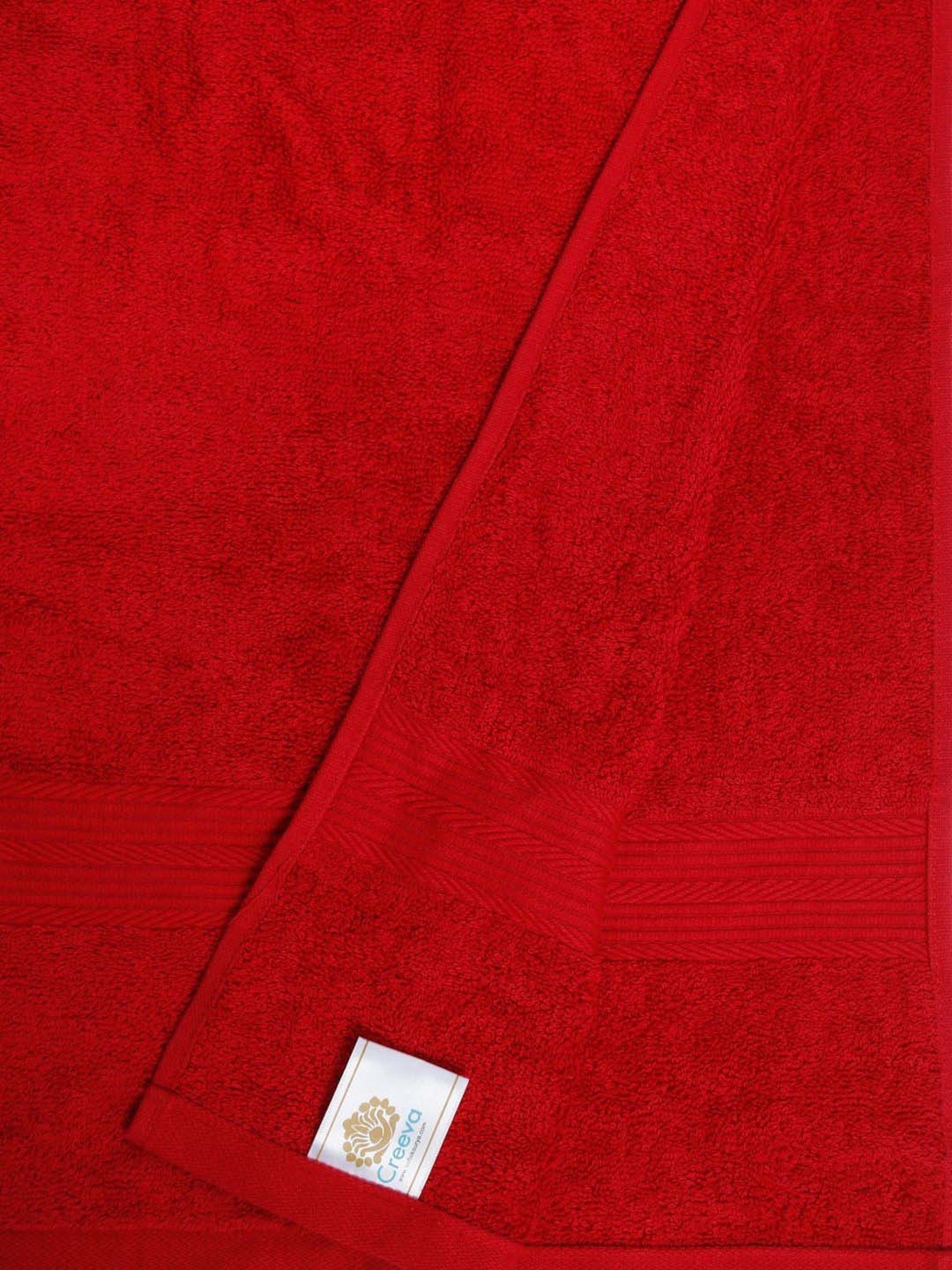Creeva Red Cotton 450 GSM Bath Towel
