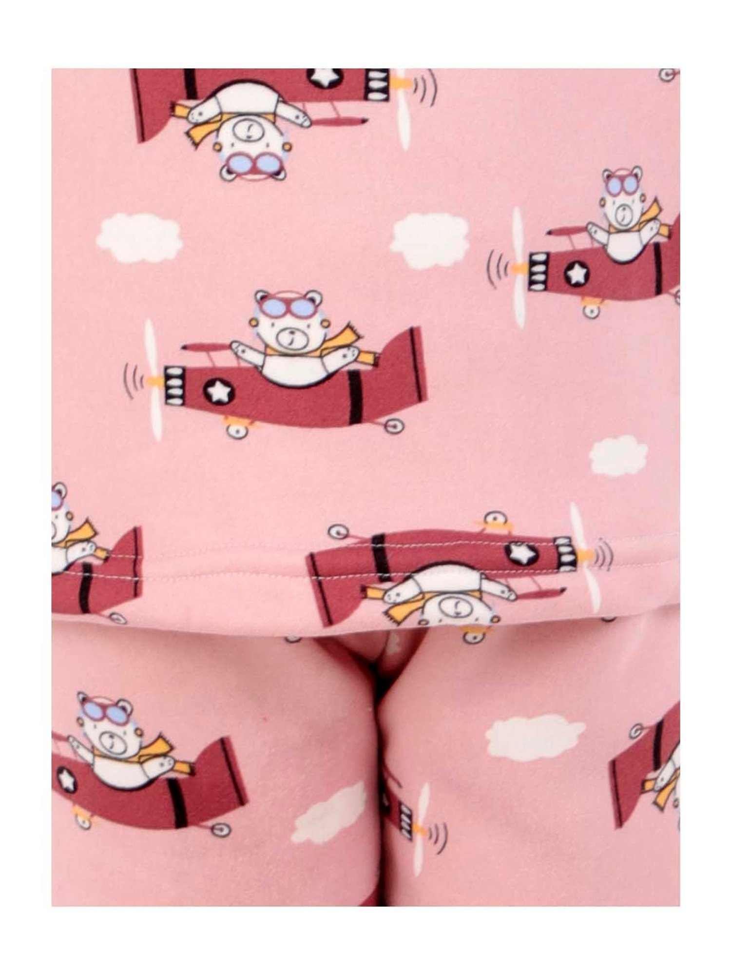 Ahhaaaa Kids Pink Printed Sweatshirt with Joggers