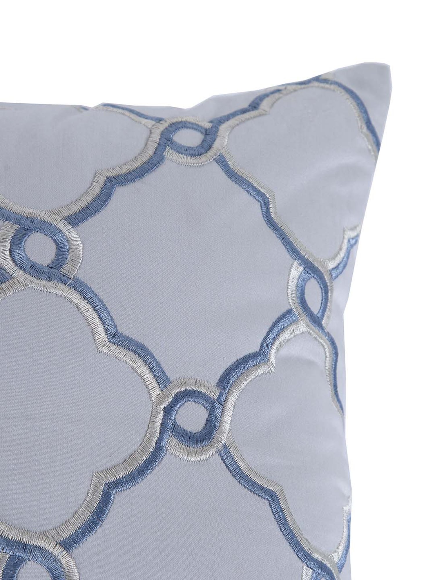 Maspar Fretwork Light Blue Cotton Cushion Cover