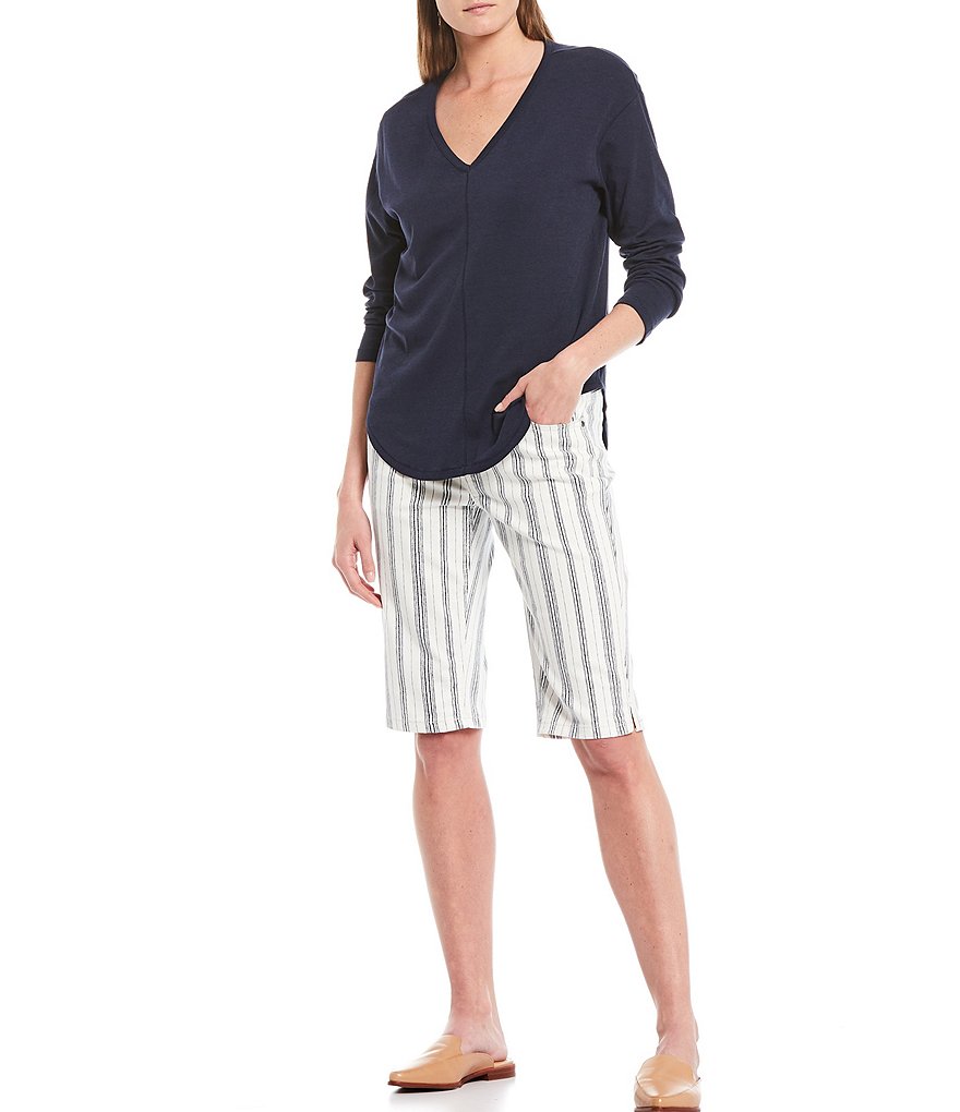 Westbound Petite Size the PARK AVE fit Stripe Skimmer Shorts