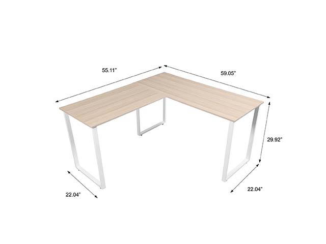 L-Shaped Desk Corner PC Laptop Gaming Table Desk Workstation for Home Office,Oak,GT72