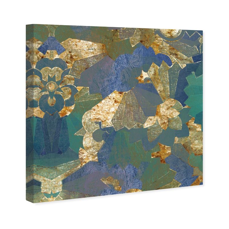 20" x 20" Turquoise Deco Abstract Unframed Canvas Wall Art in Blue - Oliver Gal