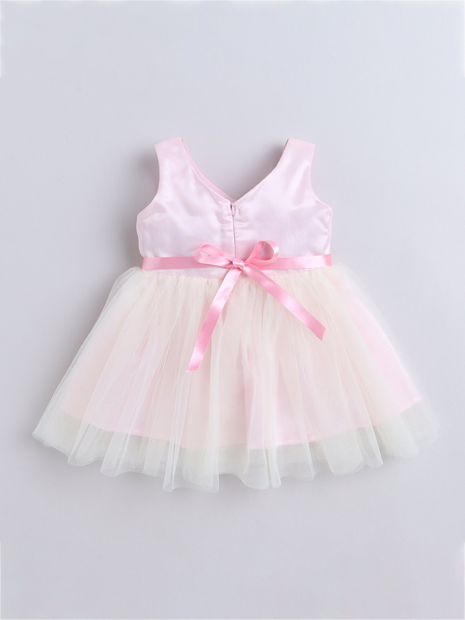 Many Frocks Kids Pink Solid Dress