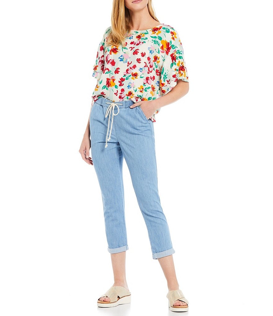 NYDJ Petite Size Slim Jogger Roll Cuff Crop Pants