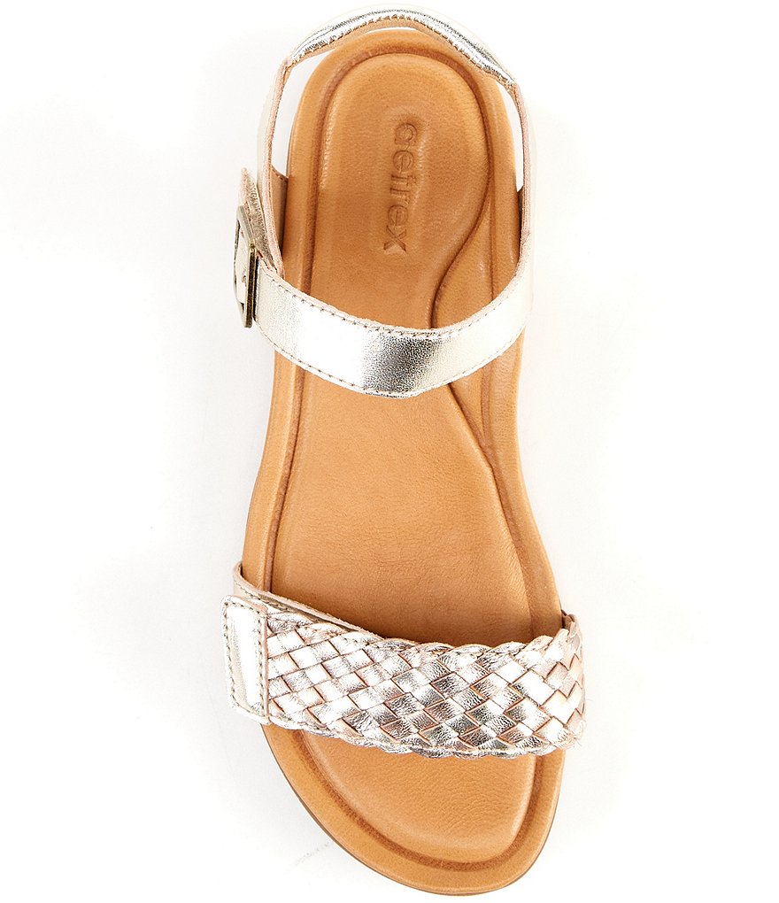 Aetrex Lucy Leather Ankle Strap Sandals