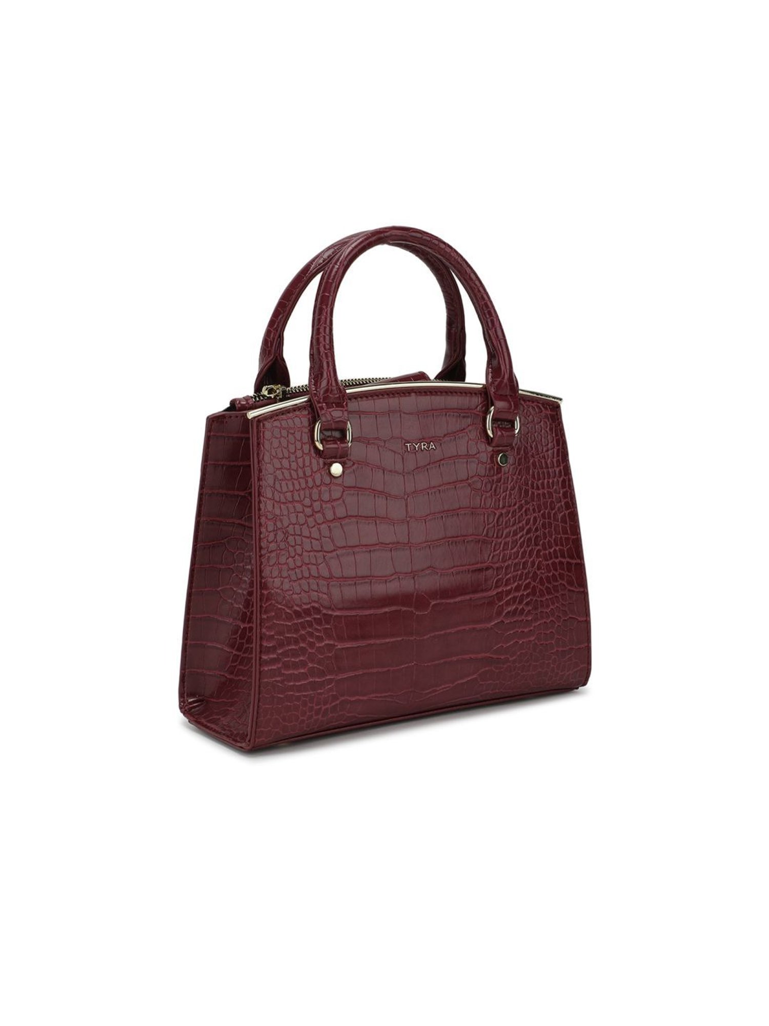 Tyra Calla Wine Textured Faux Leather Handbag