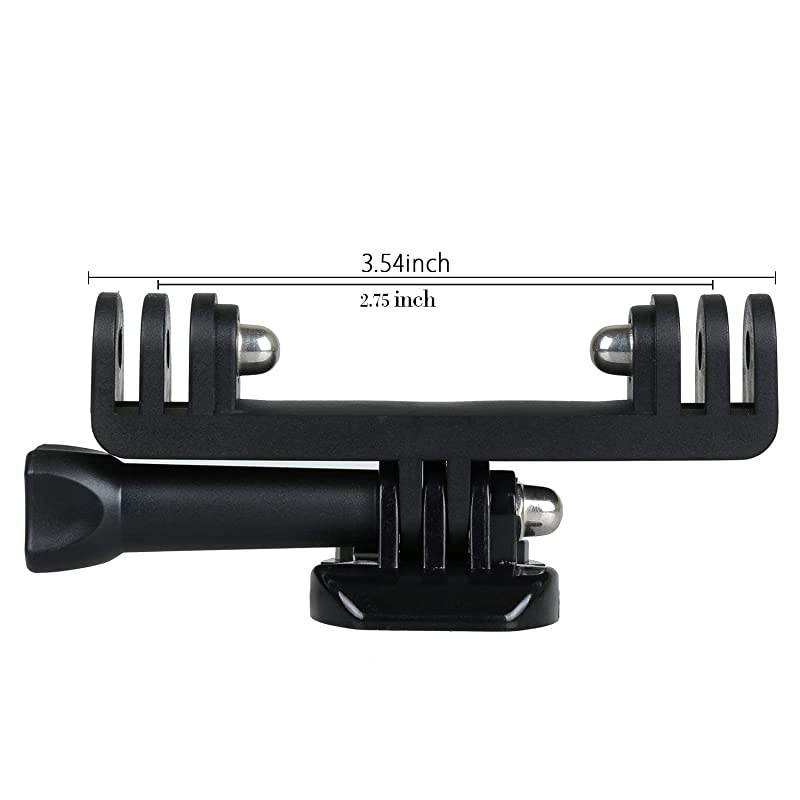 Dual Twin Mount Adapter for GoPro Hero 2 3 3+ 4 5 6 7 Compatible with Housing Handle Monopod Mount