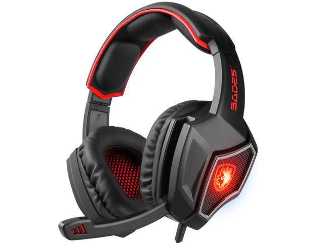 SADES Spirit Wolf 3.5mm Wired Gaming Headset with Microphone, Deep Bass Over-the-Ear Noise Isolating, Volume Control, PC Boseqc
