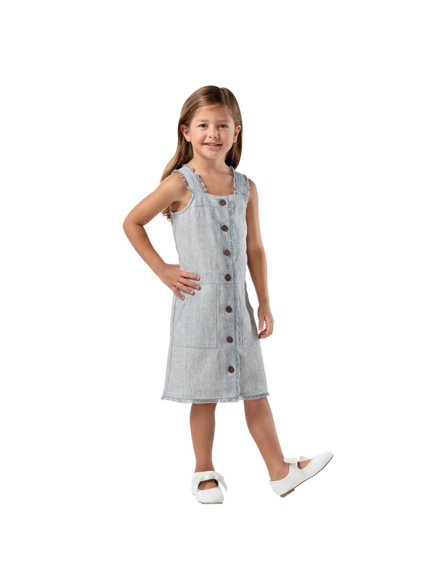 Cherry Crumble By Nitt Hyman Kids Grey Textured Dress