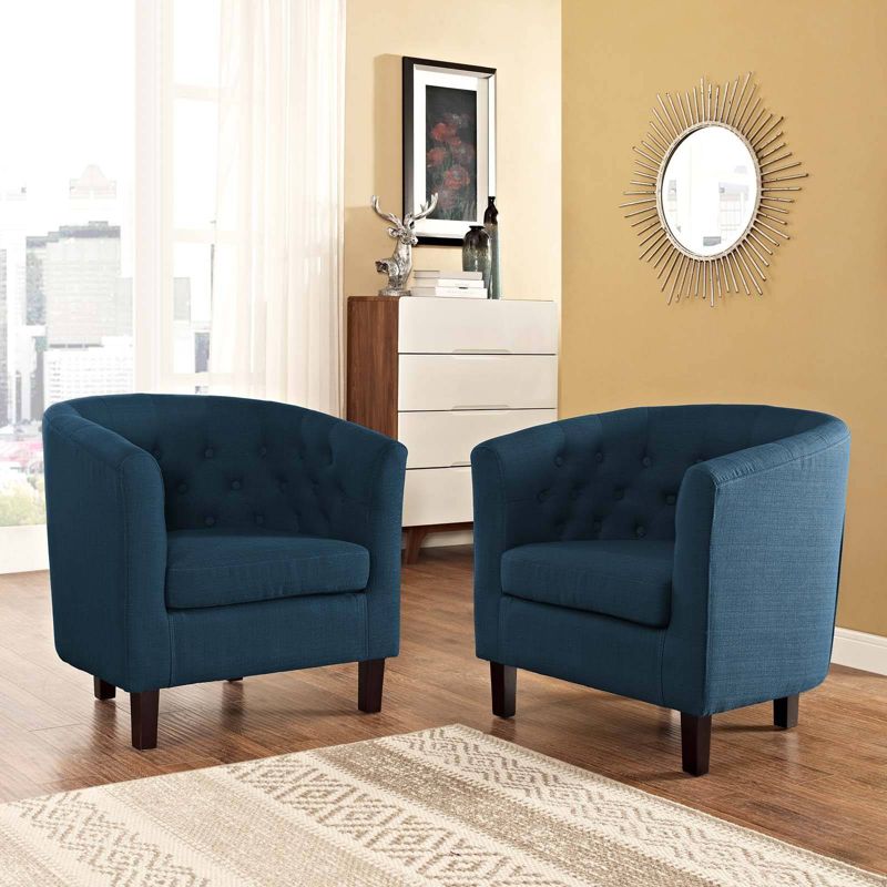 2pc Prospect Upholstered Fabric Armchair Set Azure - Modway