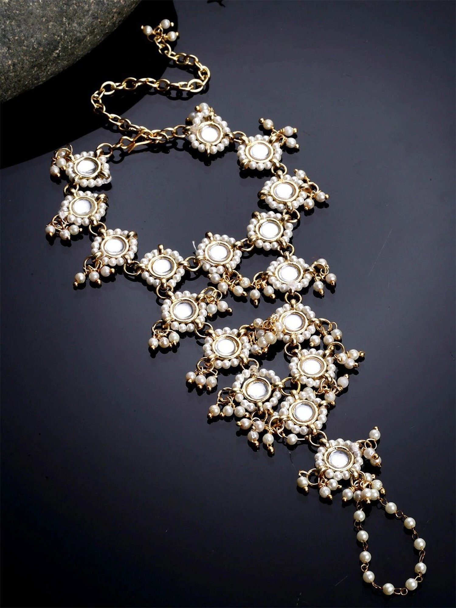 Bold by Priyaasi Halo Circle Golden Cufflinks for Men