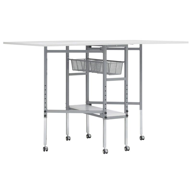Cutting Table with Grid Silver/White - Sew Ready
