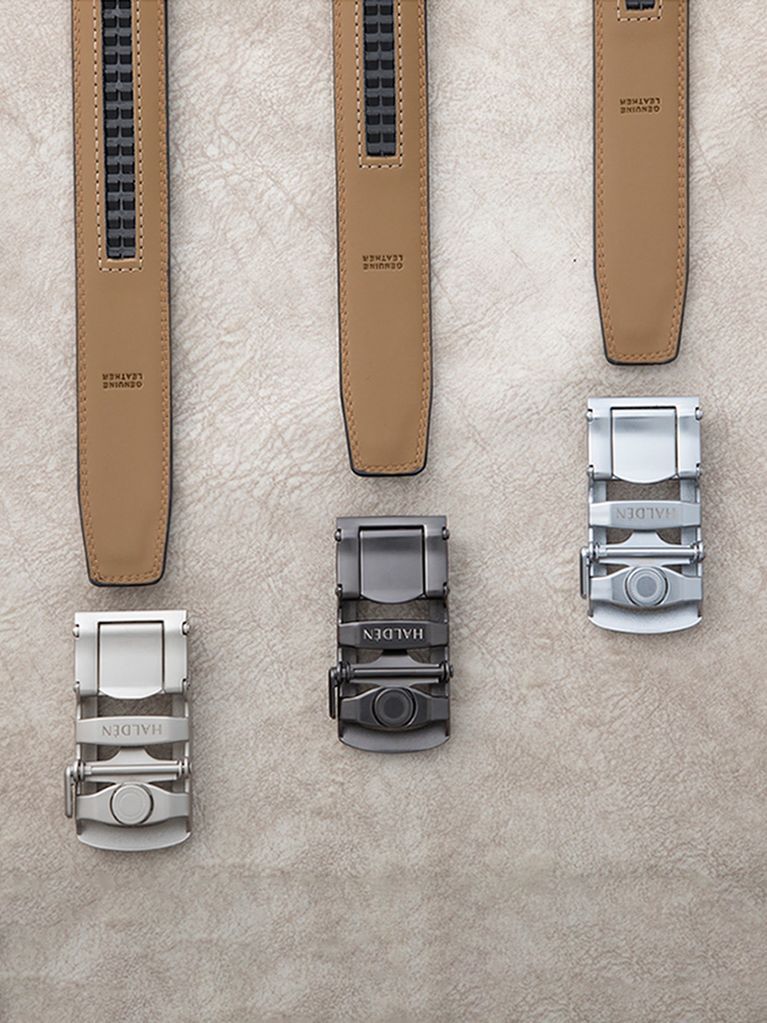 Halden White Falcon Formal Belt With Classic Silver Matt Buckle