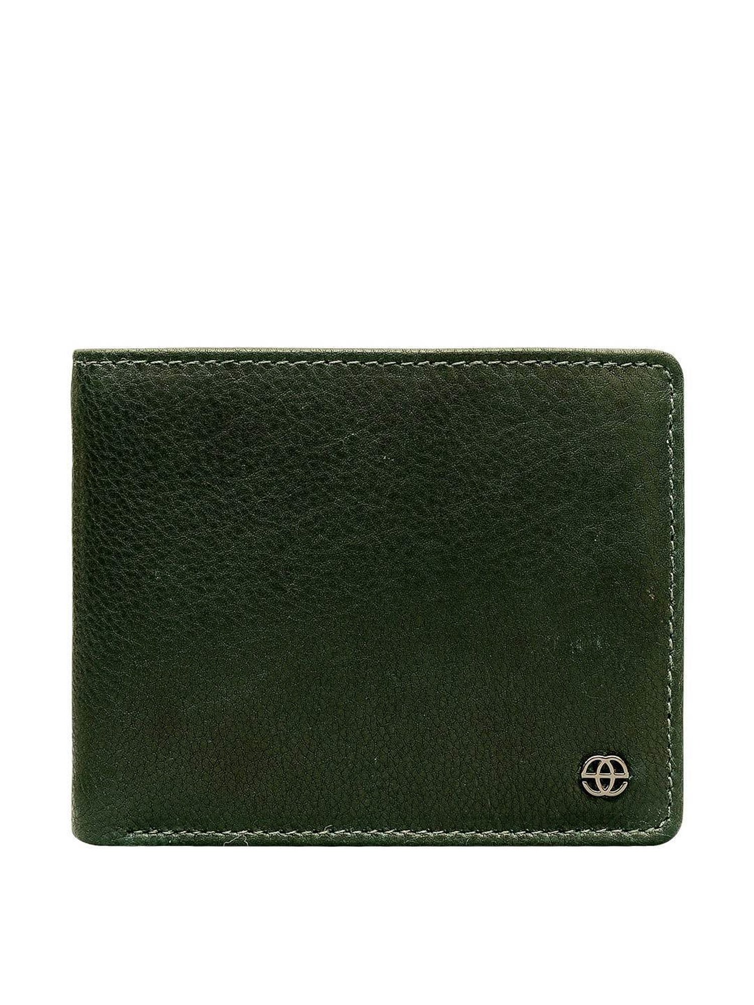 Eske Paris Green Casual Leather Bi-Fold Wallet for Men