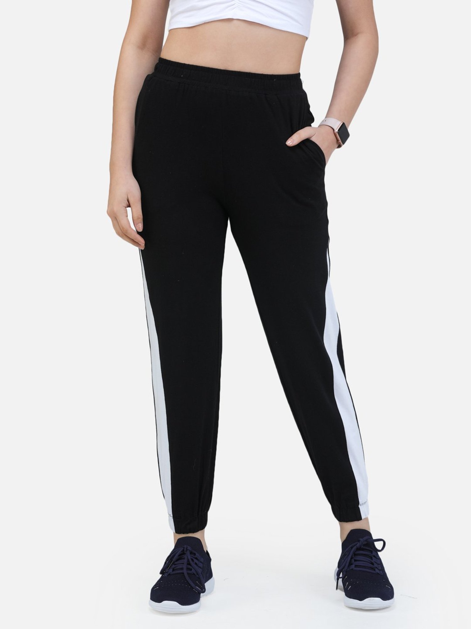 KENDALL + KYLIE Black Cotton Sports Tights