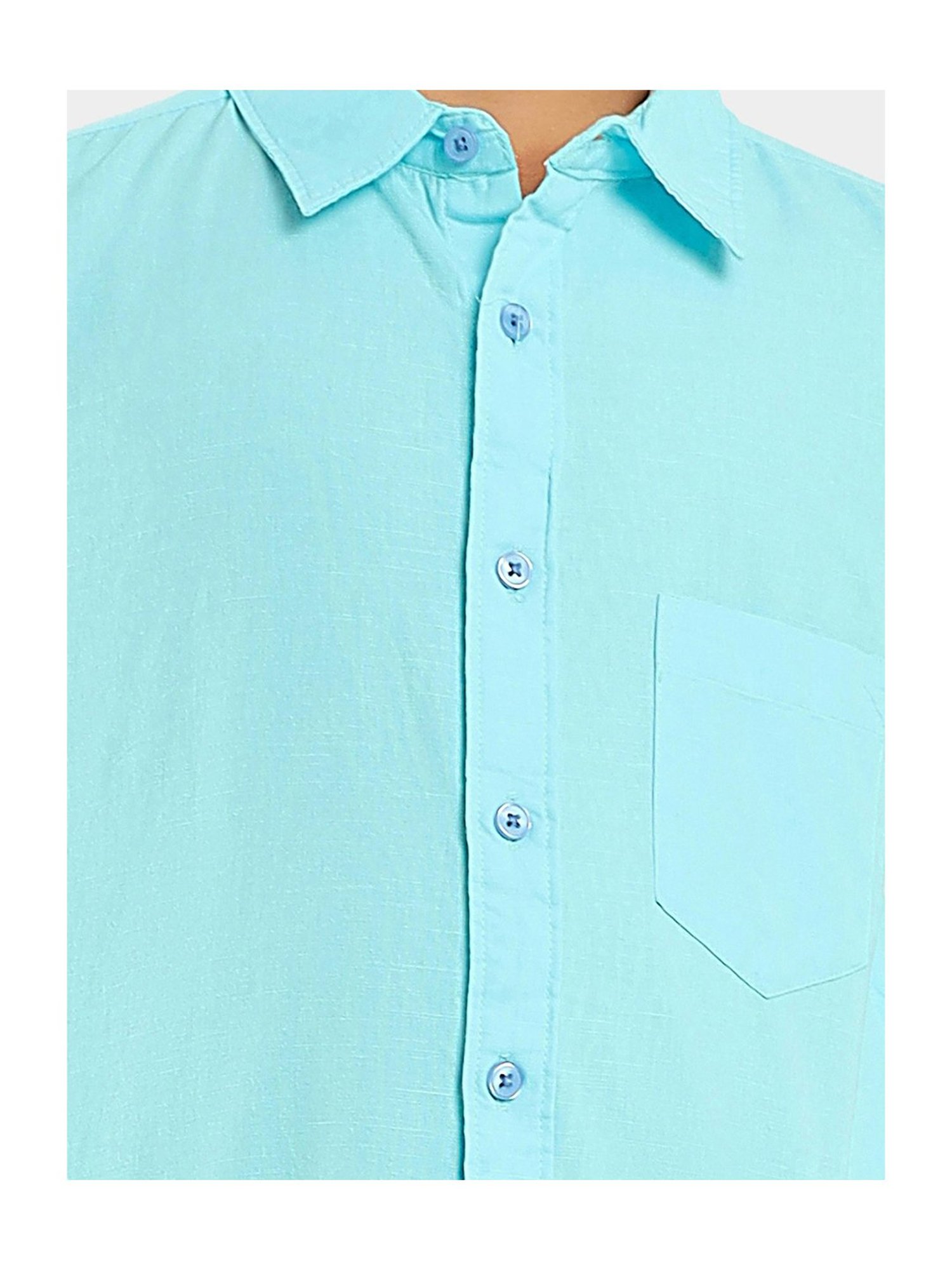 LilPicks Kids Light Blue Solid Shirt