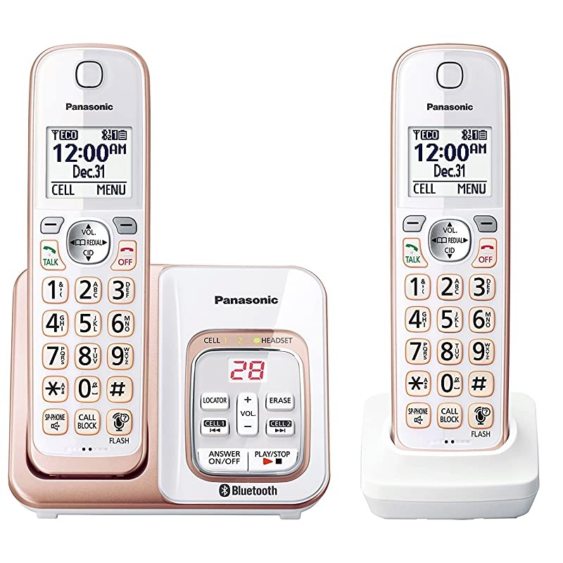 KXTGD562G Link2Cell Bluetooth Cordless Phone with Voice Assist and Answering Machine 2 Handsets Renewed