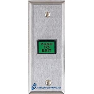 ALARM CONTROLS ALARM CONTROLS TS-9 RQST.EXIT,GR PB,NARROW S/S PLT