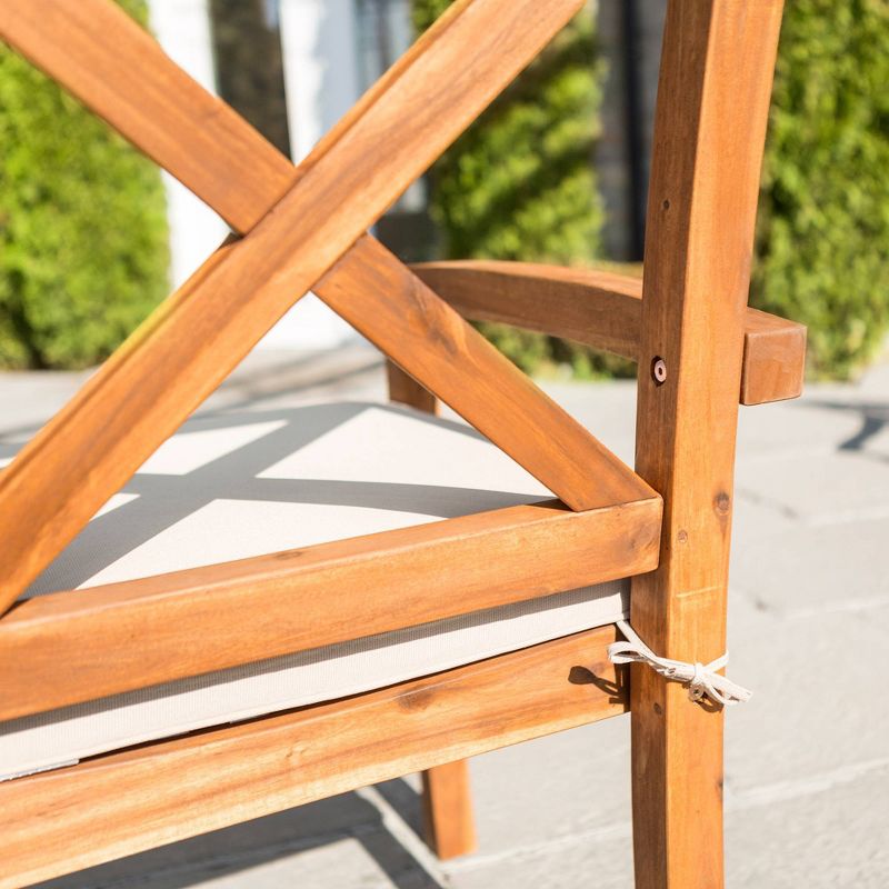 Acacia X Back Chair W/ Cushions 2pk - Brown - Saracina Home