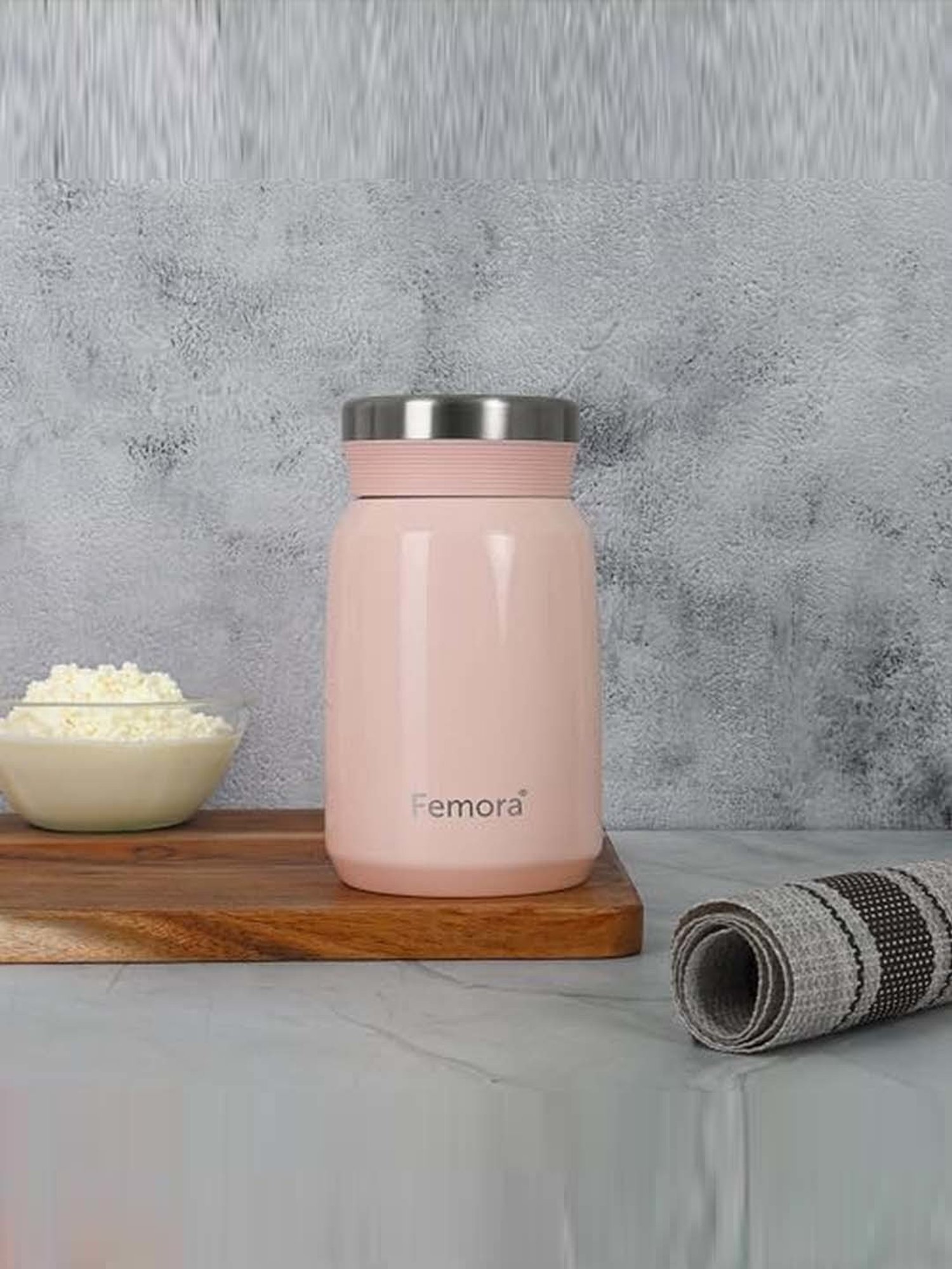 Femora Pink Stainless Steel Vacuum Insulated Soup Flask (0.5 L)