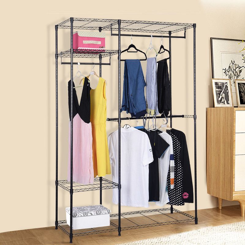 Home Basics Over the Door Metal Closet Rod, Silver