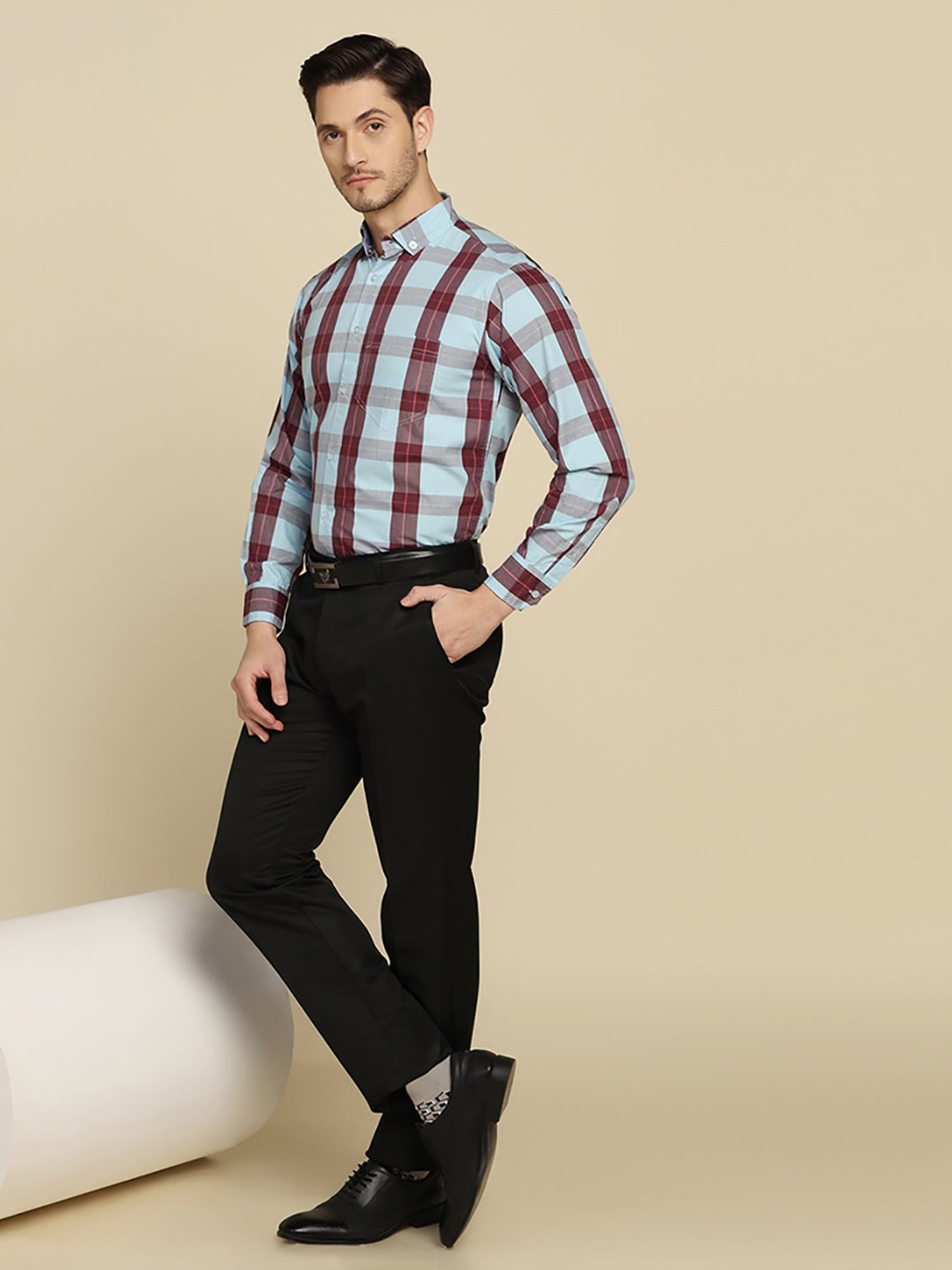 TAHVO Multicolor Regular Fit Check Shirt