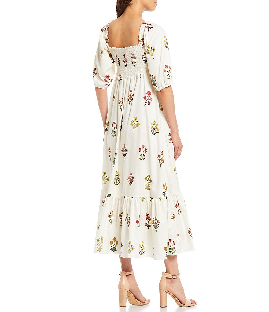 Sachin & Babi Evanne Square Neck Short Sleeve Floral Dress
