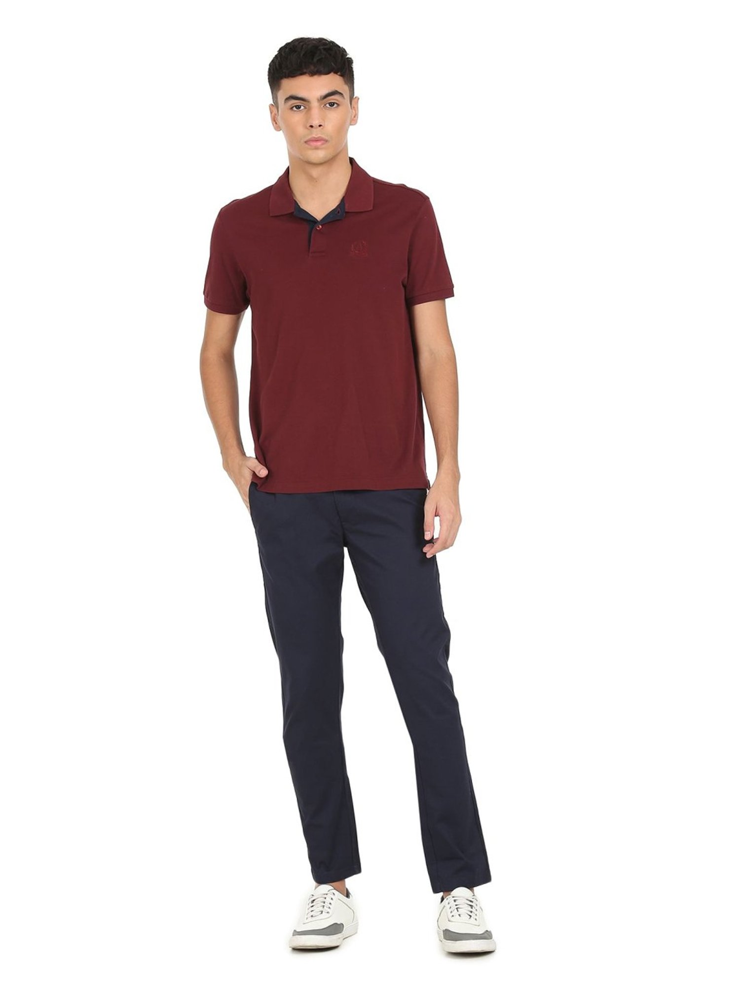 WES Casuals by Westside Olive Relaxed-Fit Mid-Rise Cotton Blend Joggers