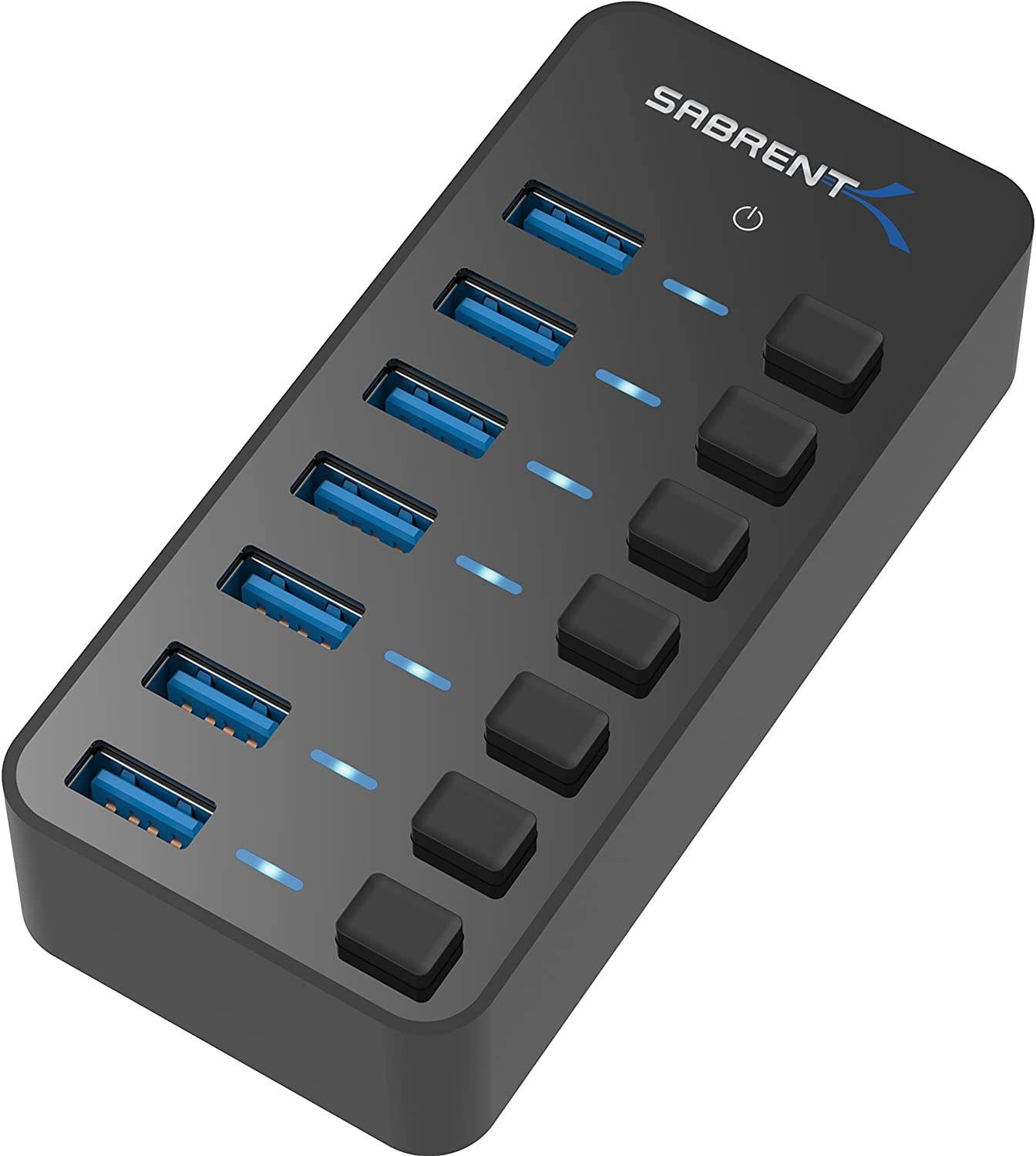 Sabrent 36W 7-Port USB 3.0 Hub with Individual Power Switches and LEDs (HB-BUP7)